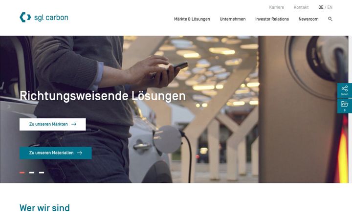 Screenshot of sglcarbon.com