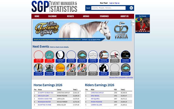 Screenshot of sgpevents.net