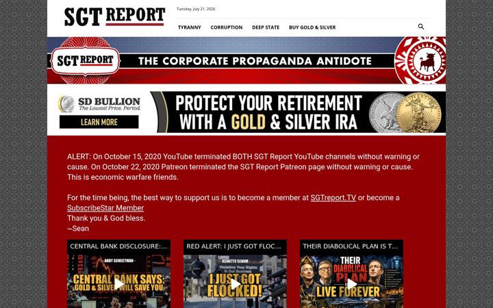 Screenshot of sgtreport.com