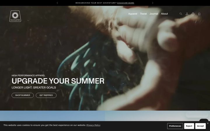 Screenshot of shackleton.com