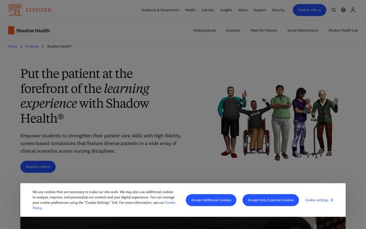 Screenshot of shadowhealth.com