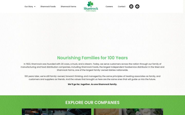 Screenshot of shamrockfoods.com