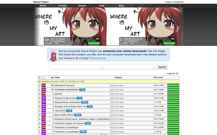 Screenshot van shanaproject.com