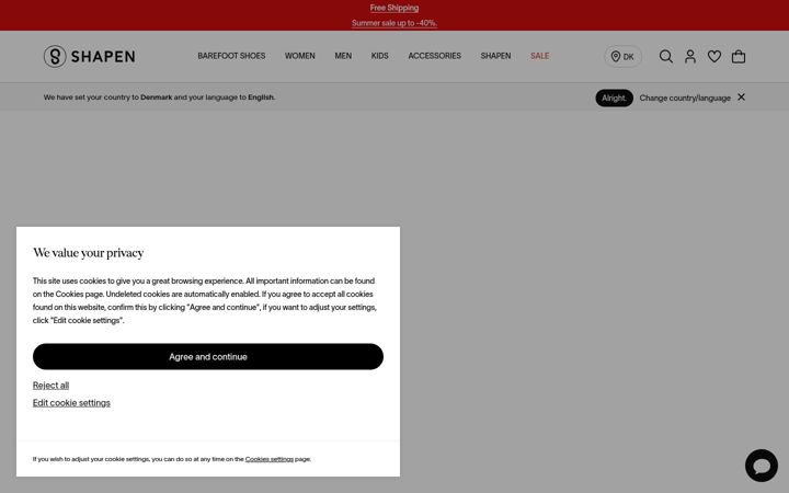 Screenshot of shapenbarefoot.com