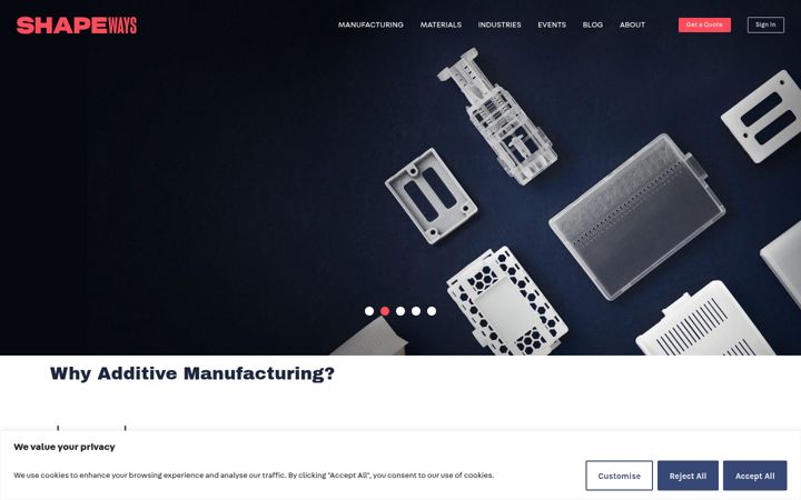 Screenshot of shapeways.com
