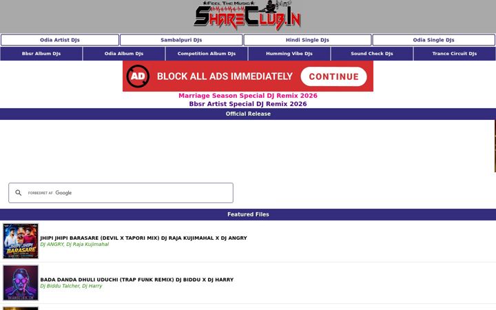 Screenshot ta' shareclub.in