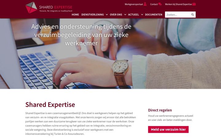 Screenshot stránky sharedexpertise.nl