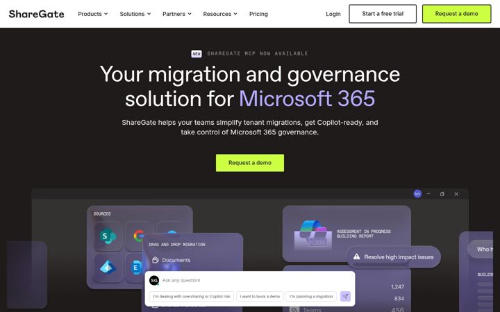 Screenshot of sharegate.com