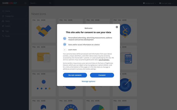 Screenshot of shareicon.net