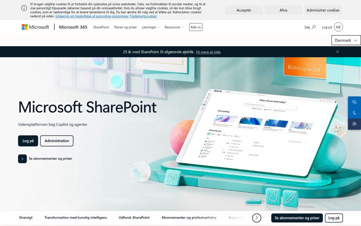 Screenshot ta' sharepoint.com