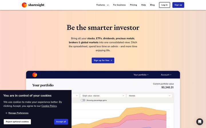 Screenshot of sharesight.com