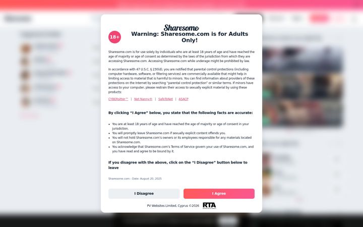 Screenshot of sharesome.com