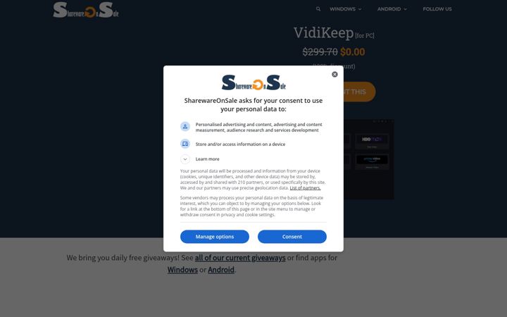 Screenshot of sharewareonsale.com