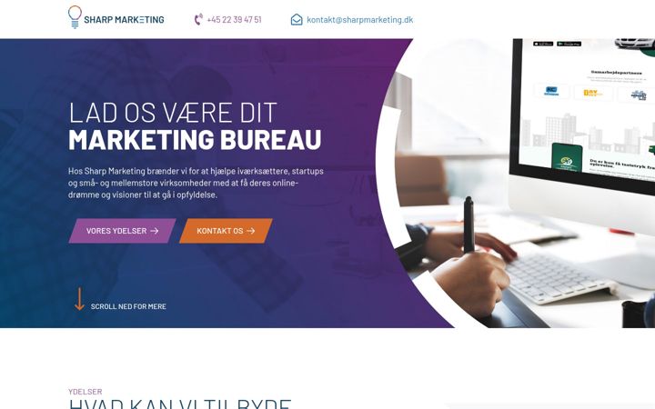 Skjermbilde av sharpmarketing.dk