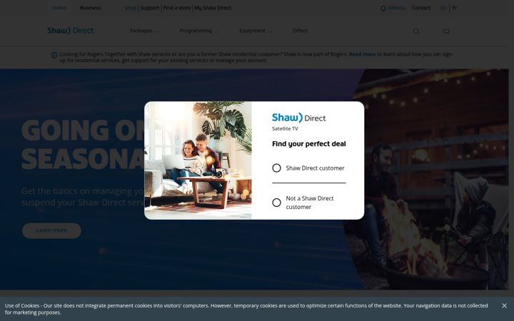 Screenshot of shawdirect.ca