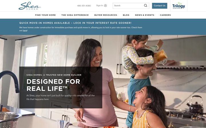 Screenshot of sheahomes.com