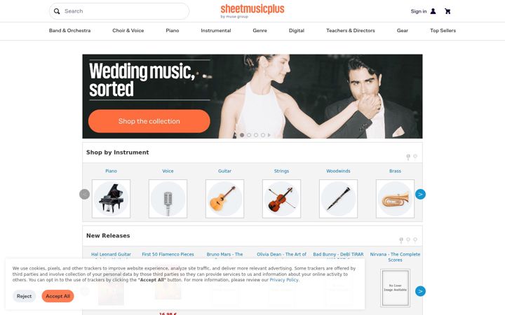 Skærmbillede af sheetmusicplus.com