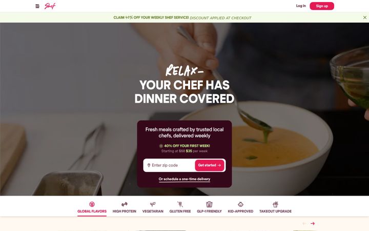 Screenshot of shef.com