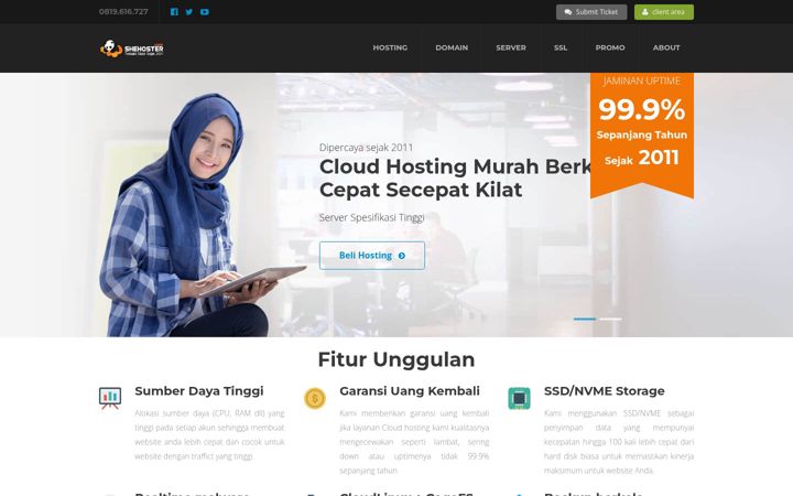 Screenshot of shehoster.com