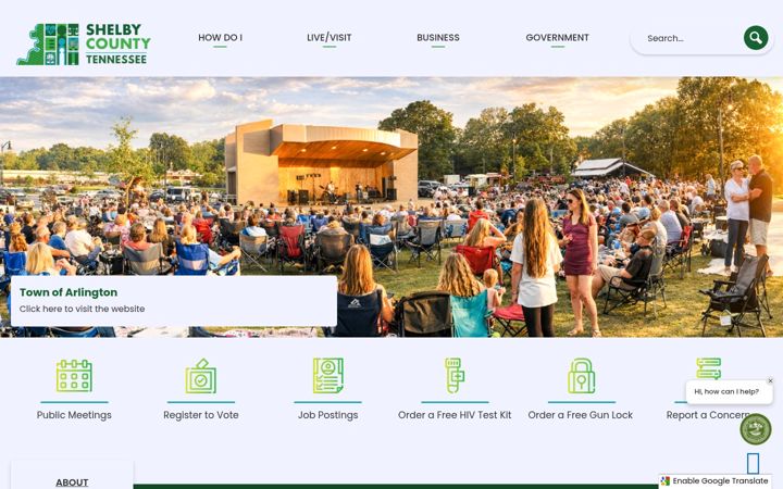 Screenshot of shelbycountytn.gov