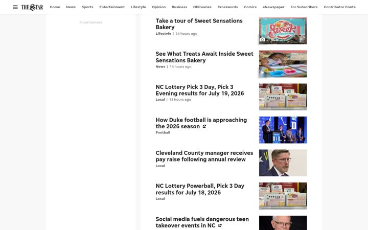 Screenshot of shelbystar.com