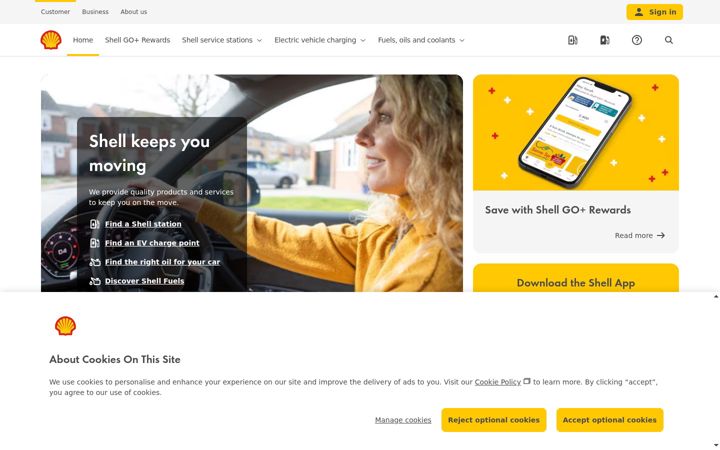 Screenshot of shell.co.uk