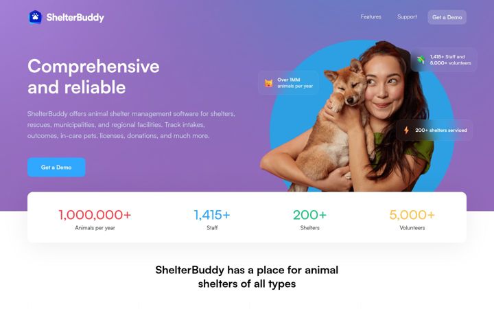Screenshot of shelterbuddy.com
