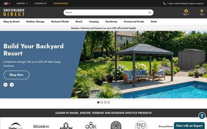 Screenshot of shelterlogic.com