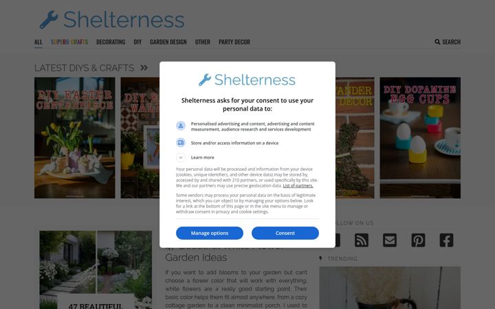 Screenshot of shelterness.com