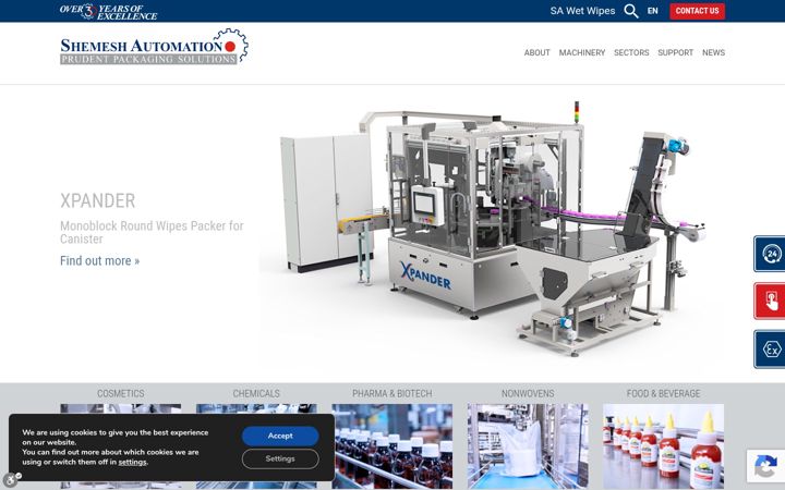 Skjámynd af shemeshautomation.com