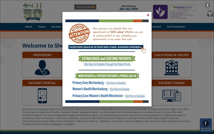 Screenshot of shencommhealth.com
