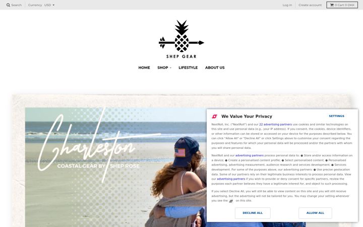 Screenshot of shepgear.com