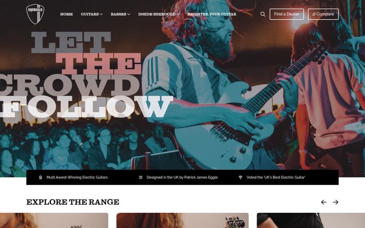 Screenshot of shergoldguitars.com