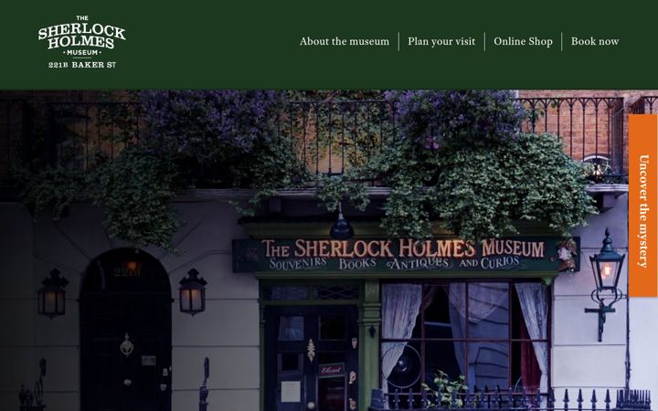 Screenshot von sherlock-holmes.co.uk
