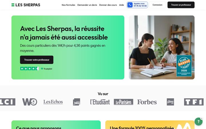 Screenshot of sherpas.com