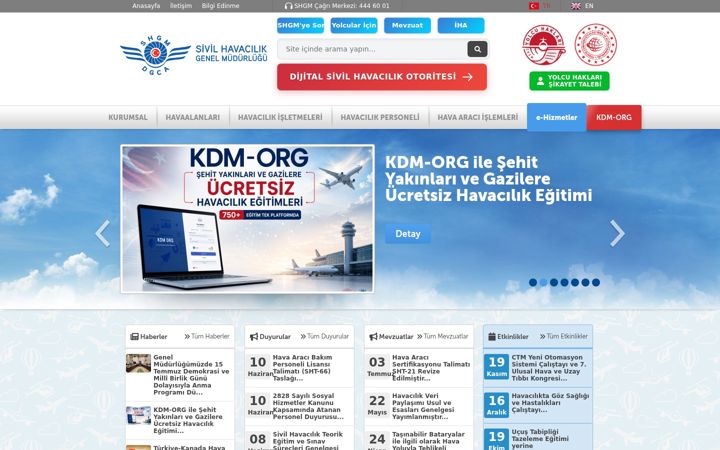 Screenshot of shgm.gov.tr