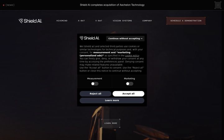 Screenshot of shield.ai