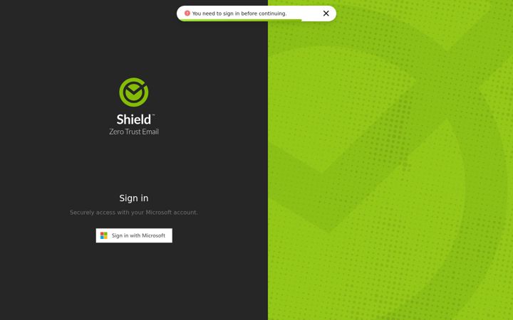 Screenshot of shield.security