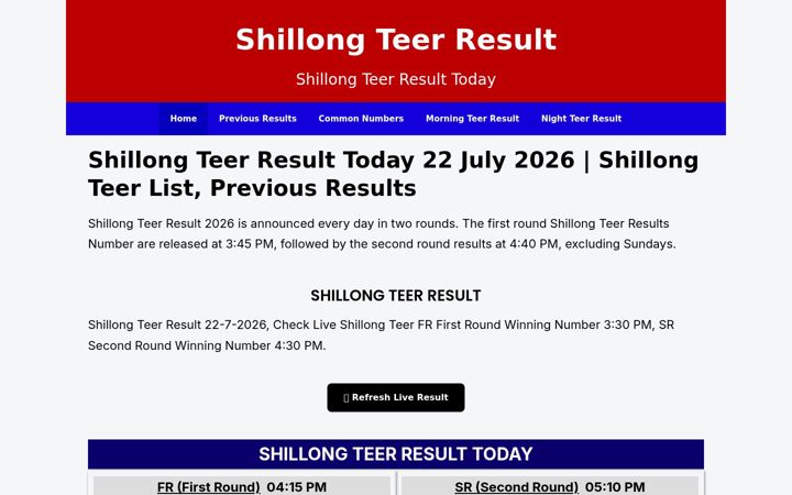 Screenshot of shillongteerresult.tv