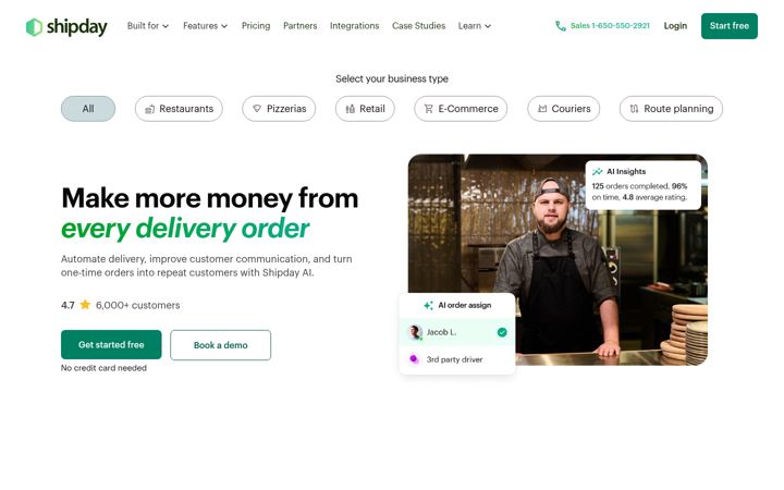 Screenshot of shipday.com