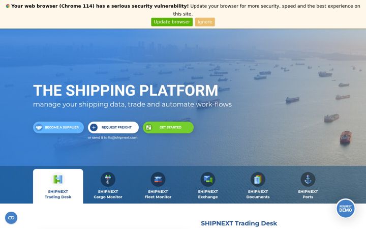Screenshot of shipnext.com