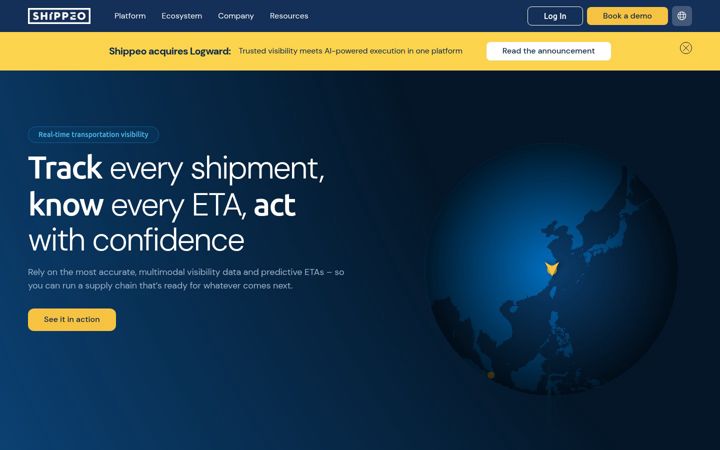 Screenshot of shippeo.com