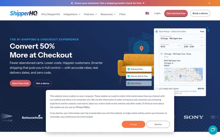 Screenshot of shipperhq.com