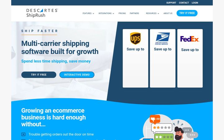 Screenshot of shiprush.com