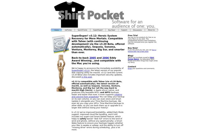 Screenshot of shirt-pocket.com