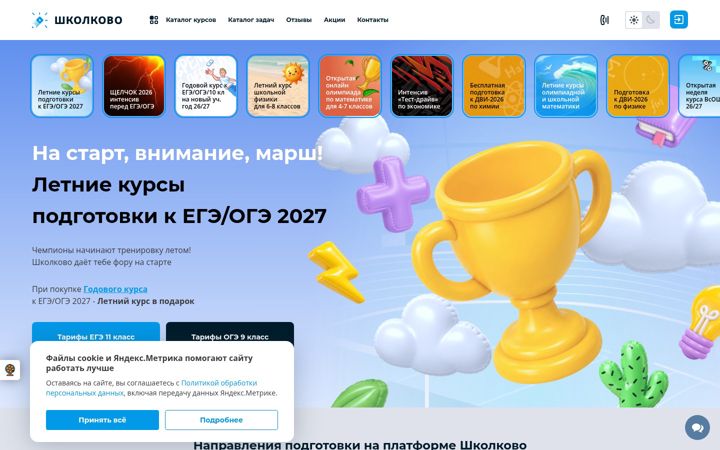 Screenshot ta' shkolkovo.online