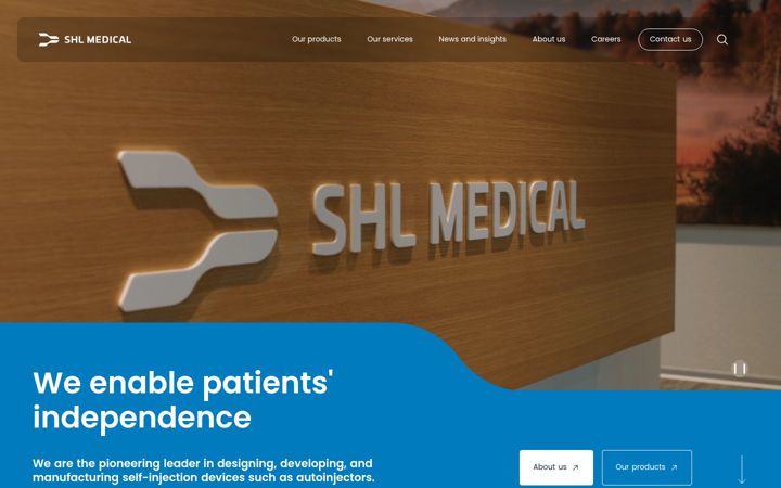 Posnetek zaslona shl-medical.com