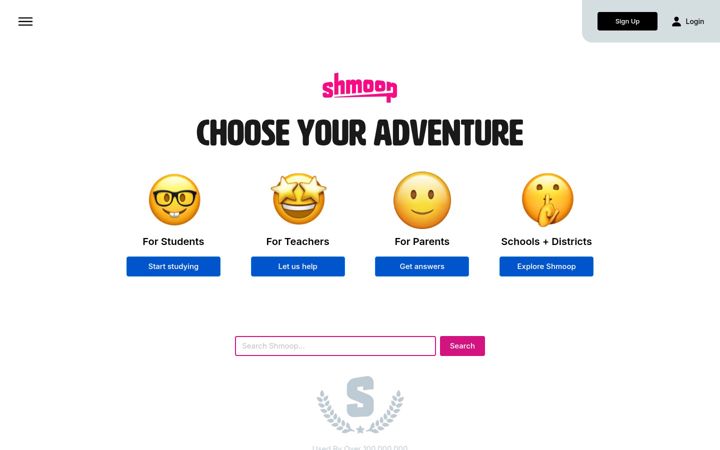 Skjermbilde av shmoop.com
