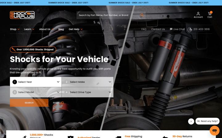Screenshot von shocksurplus.com