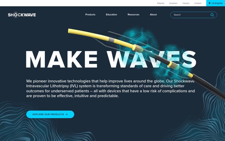 Screenshot of shockwavemedical.com